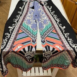 Flying Tomato Black and Multicolor Wide Leg Pants